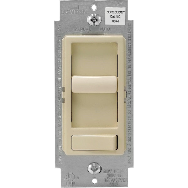 Leviton Decora Incandescent/LED/CFL Ivory Slide Dimmer Switch R71-06674-P0I - main